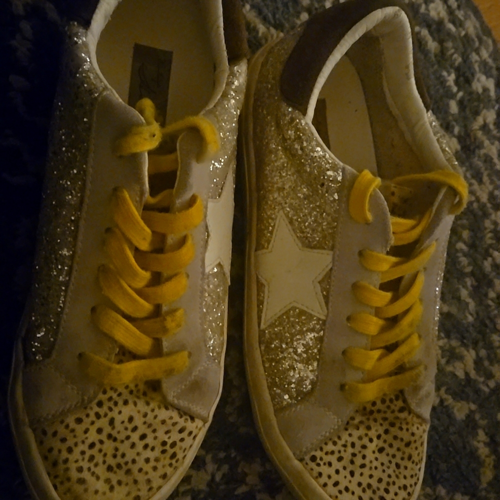 Vintage Havana women's size 8.5 Hailey Glitter & Cheetah sneakers